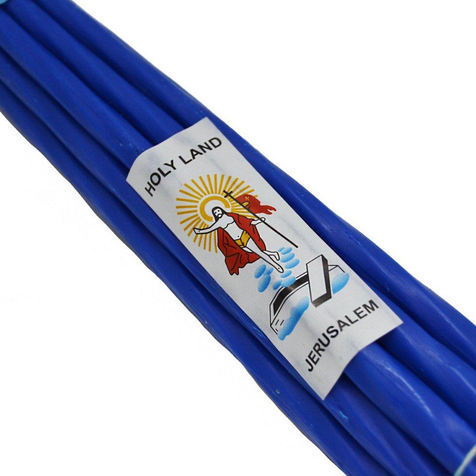 Свічки Єрусалимські парафінові 37 см 14 шт. Синій (101-0818) - фото 3