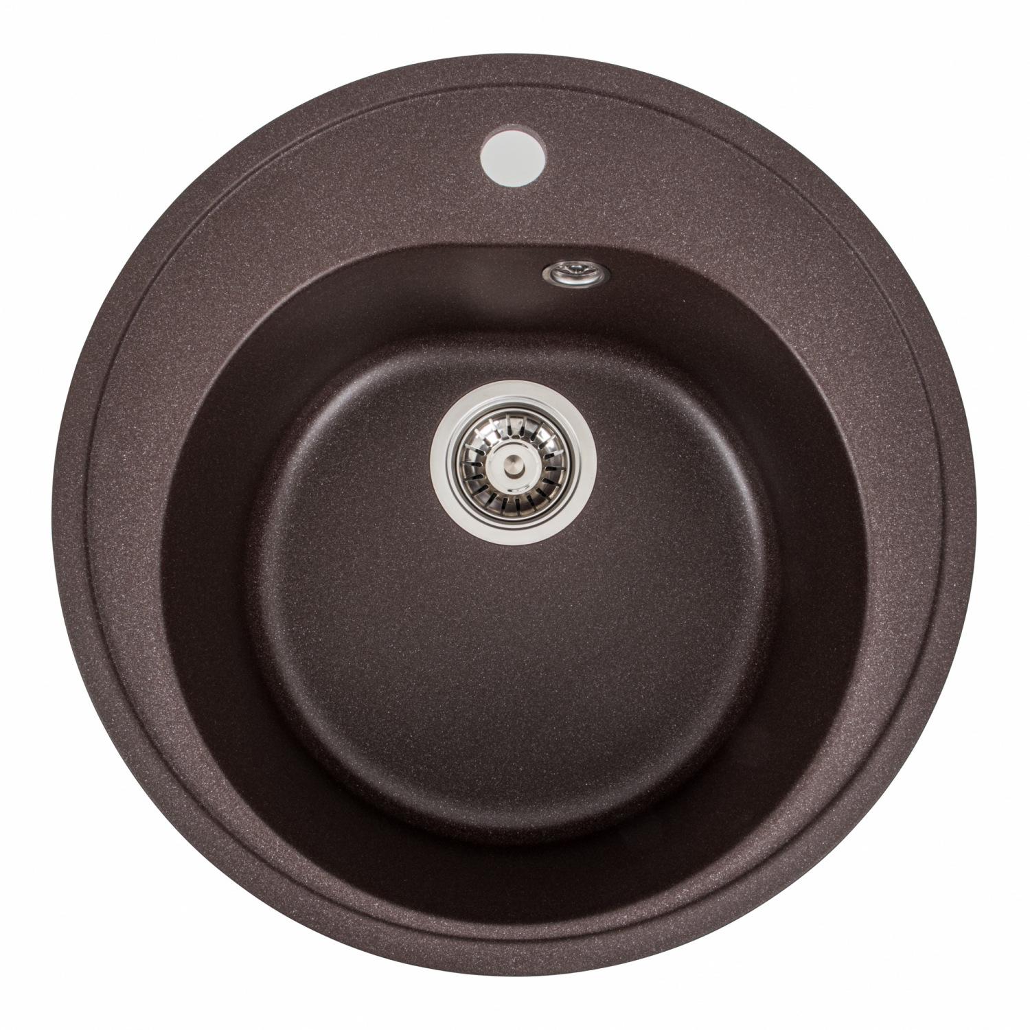 Мойка кухонная Platinum PLS-A25058 гранитная круглая 510x510 мм Коричневый (151016) Мойка кухонная Platinum PLS-A25058 гранитная круглая 510x510 мм Коричневый (151016)