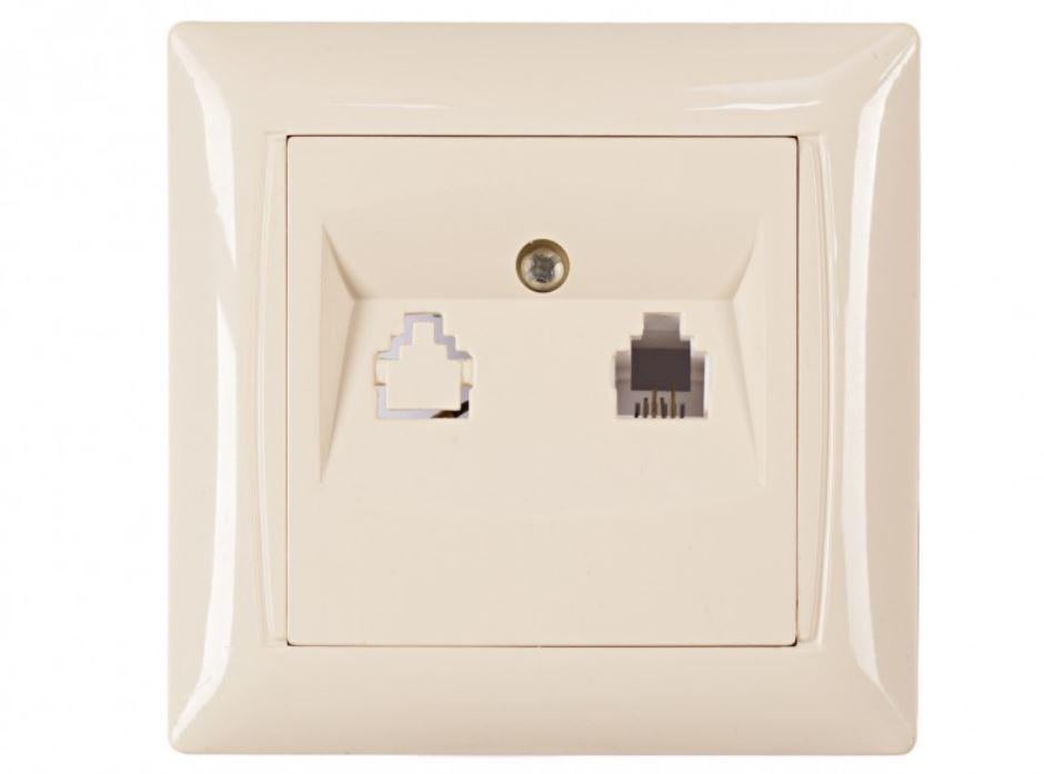 Розетка телефонная Luxel Primera Кремовый (3310)