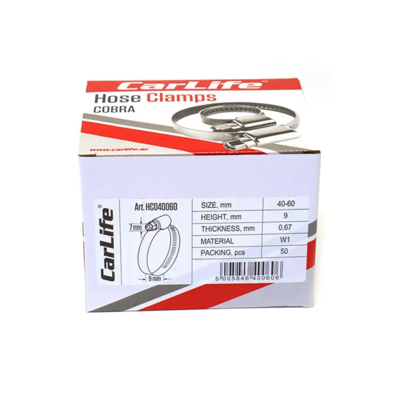 Хомуты оцинкованные CarLife 40-60/W1 9х067 мм 100 шт. - фото 2 Хомуты оцинкованные CarLife 40-60/W1 9х067 мм 100 шт. - фото 2