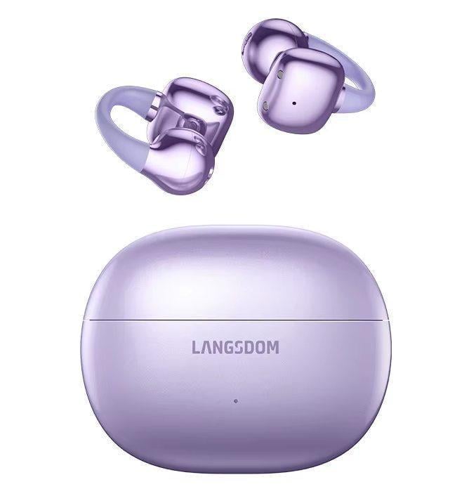 Наушники-клипсы костные беспроводные Langsdom T-30 Pro с Bluetooth 5.4/активным AI шумоподавлением/IP65 Фиолетовый (36248897)