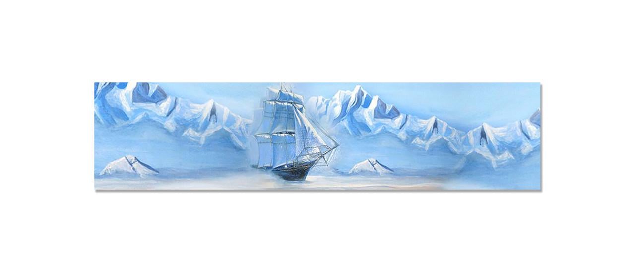 Наклейка виниловая на кухню Zatarga Ледяное море корабль 600х2500 мм (1294193513)
