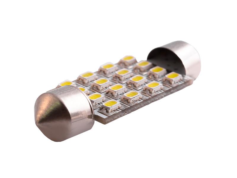 Автолампа светодиодная C5W SV8,5 12 В 39 мм SMD1206-16led Белый (537)