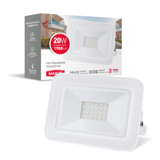 Прожектор світлодіодний Maxus FL-02 20W 5000K (1-MFL-02-2050)
