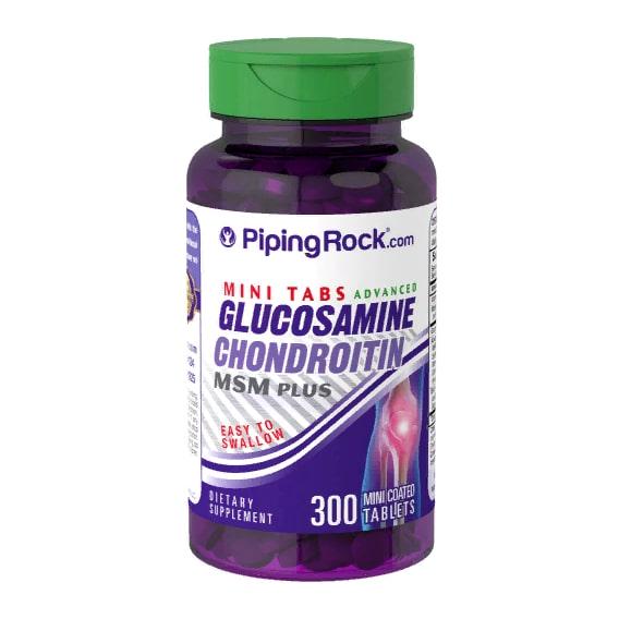 Препарат Piping Rock Mini tabs Advanced Glucosamine Chondroitin MSM Plus для суглобів і зв'язок 300 tabs