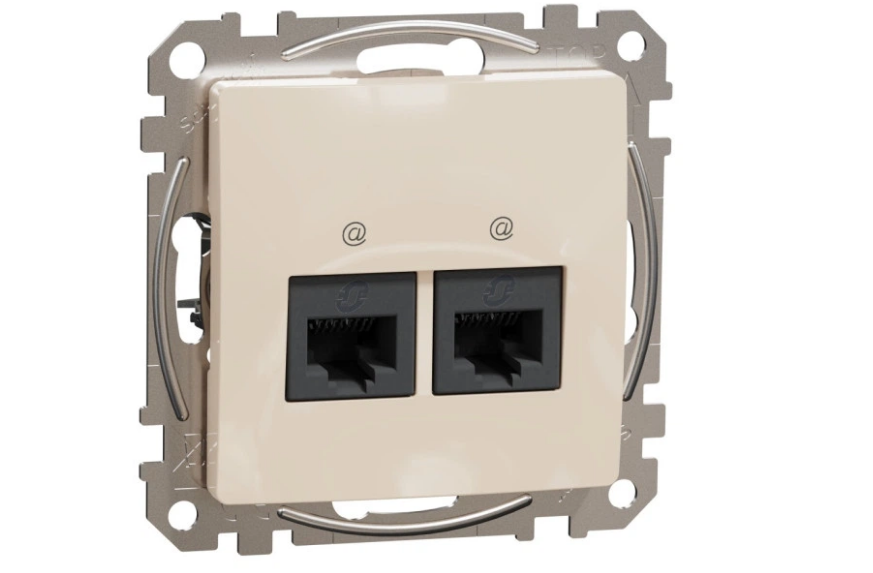 Розетка двойная Schneider Electri RJ45 Sedna Design SDD112452 Бежевый (35281908)