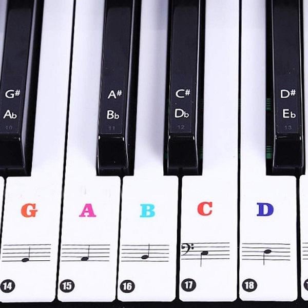 Навчальні наліпки на клавіші фортепіано з нотним станом і літерами M00549 - фото 2 Навчальні наліпки на клавіші фортепіано з нотним станом і літерами M00549 - фото 2