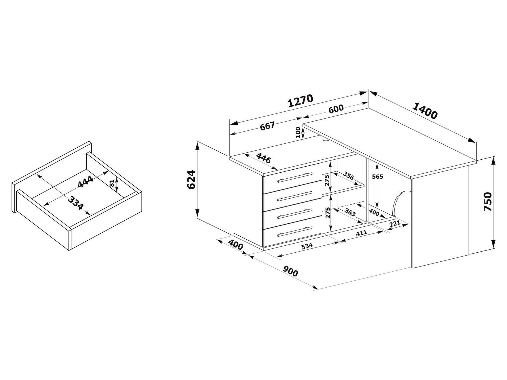 Компьютерный стол угловой XDesk 109 слева 1400x1200 мм Дуб сонома (КСXD109) - фото 2
