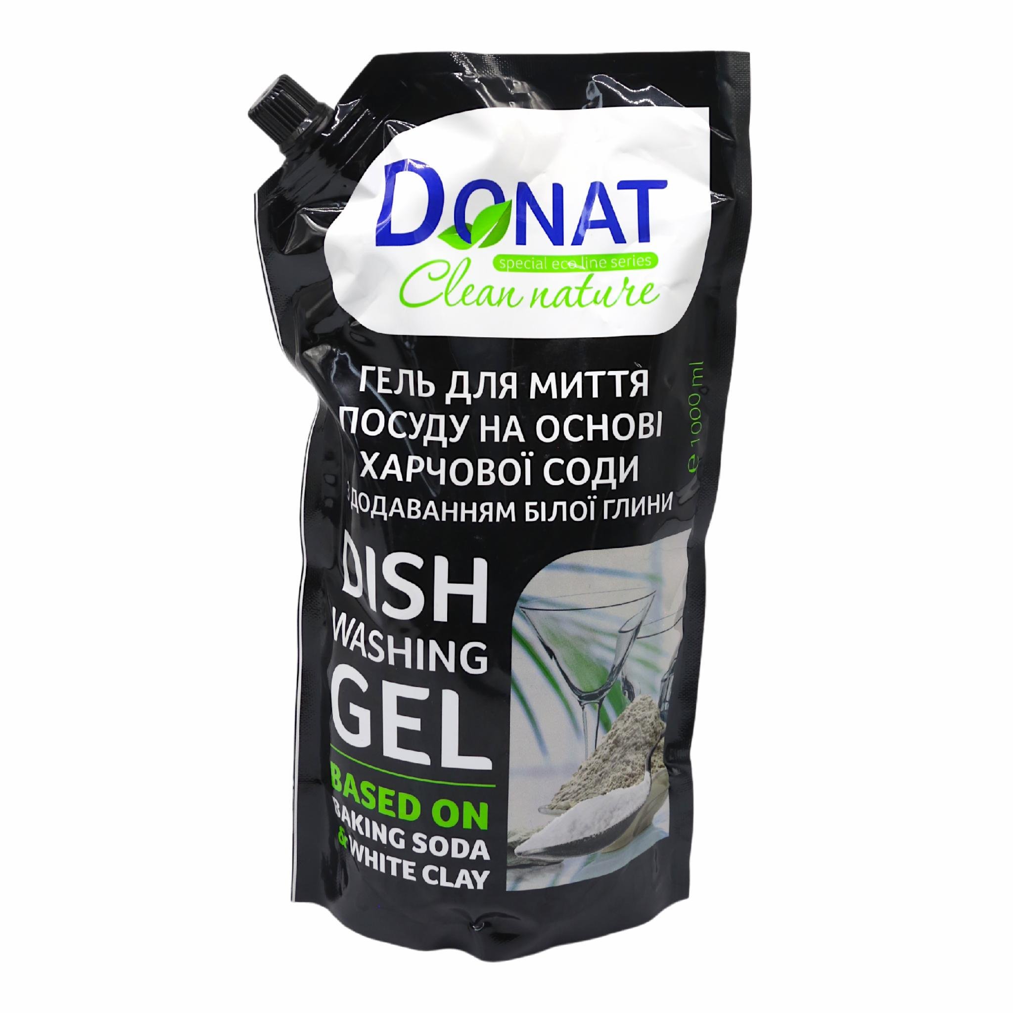 Гель для мытья посуды Donat Clean Nature на основе пищевой соды с белой глиной 1 л (НФ-00006512)