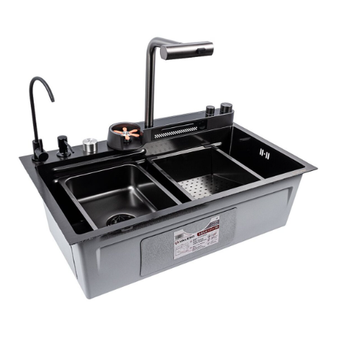 Мойка кухонная PVD Valeso Handmade Водопад Черный