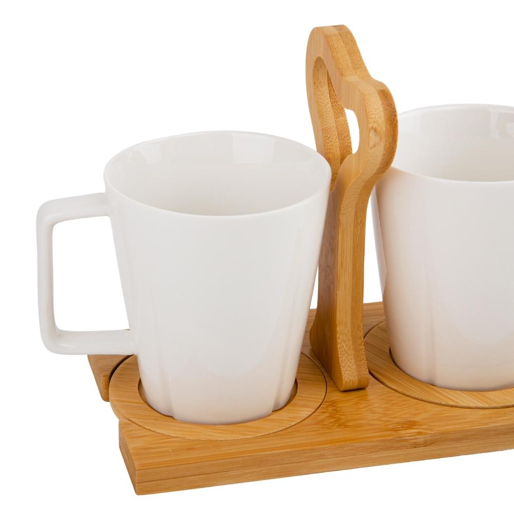 Набір чашок керамічних Elisey Біла симфонія з бамбуковою підставкою 260 мл 2 шт. Білий (4004-001) - фото 2 Набір чашок керамічних Elisey Біла симфонія з бамбуковою підставкою 260 мл 2 шт. Білий (4004-001) - фото 2