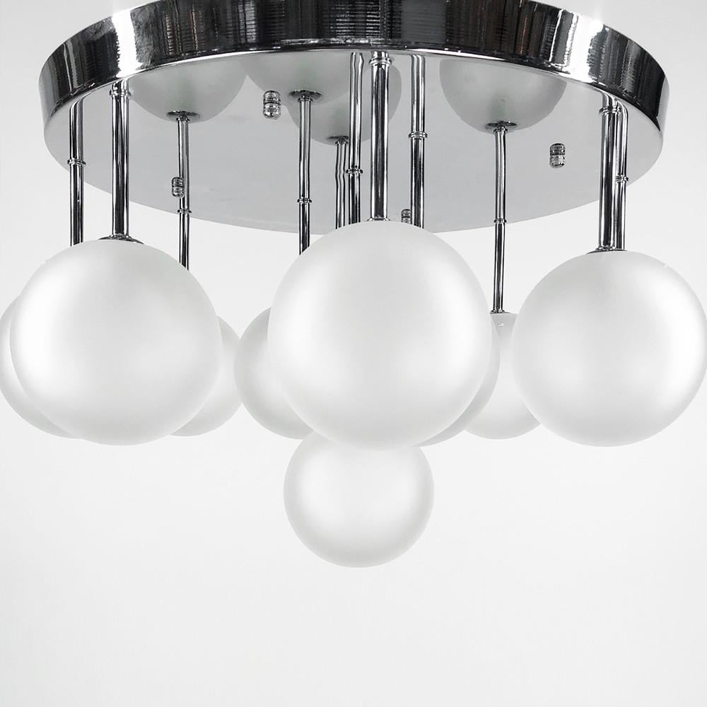 Люстра стельова на 11 матових плафонів Срібний (AS 122 CH)