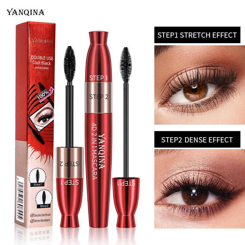 Тушь для ресниц YANQINA 4D 2 in1 Waterproof Mascara Double Effect Mascara 8,5 мл Черный (0402016) - фото 2