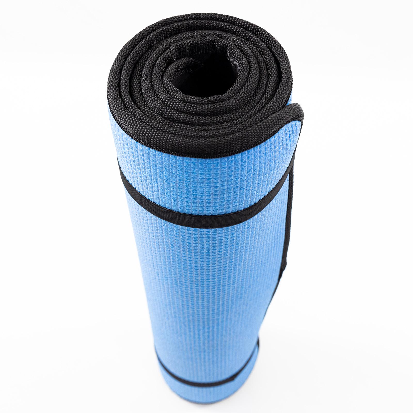 Килимок для йоги та фітнесу EVA Osport Yoga Pro/8 мм Чорно-синій (OF-0275) - фото 9