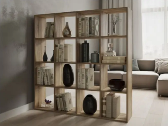 Стеллаж полочка для дома на 16 ячеек Дуб сонома (P11б) Стеллаж полочка для дома на 16 ячеек Дуб сонома (P11б)