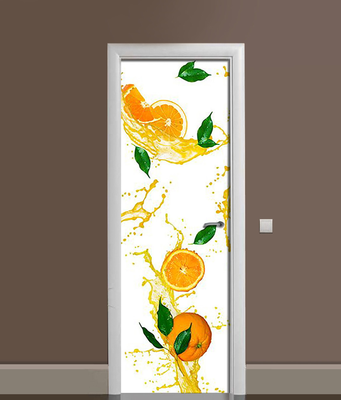 Наклейка 3D на двери Zatarga Апельсиновый сок 650х2000 мм виниловая (1283915388)