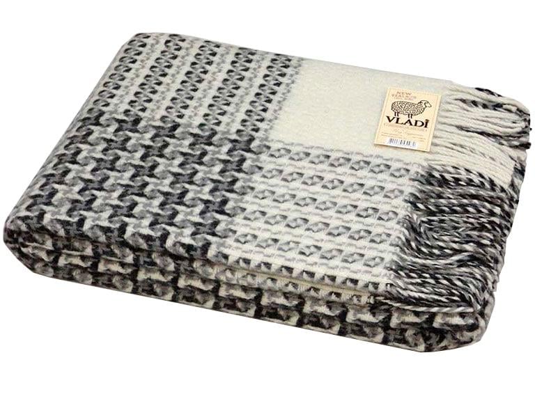 Плед шерстяной Vladi Cappuccino двуспальный 200х220 см Серый