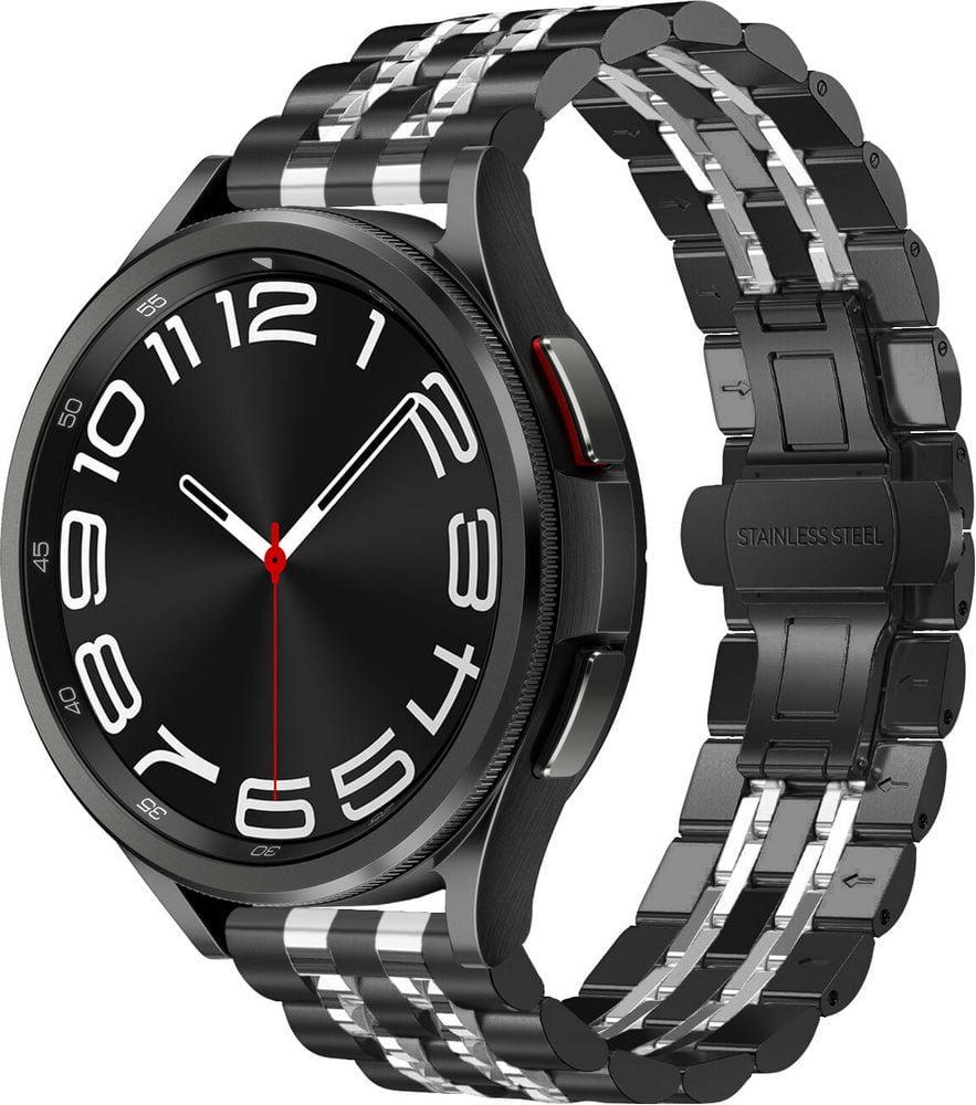 Браслет металлический Spinye Line для Galaxy Watch 6 Classic 47 мм Black Silver (39217-03)