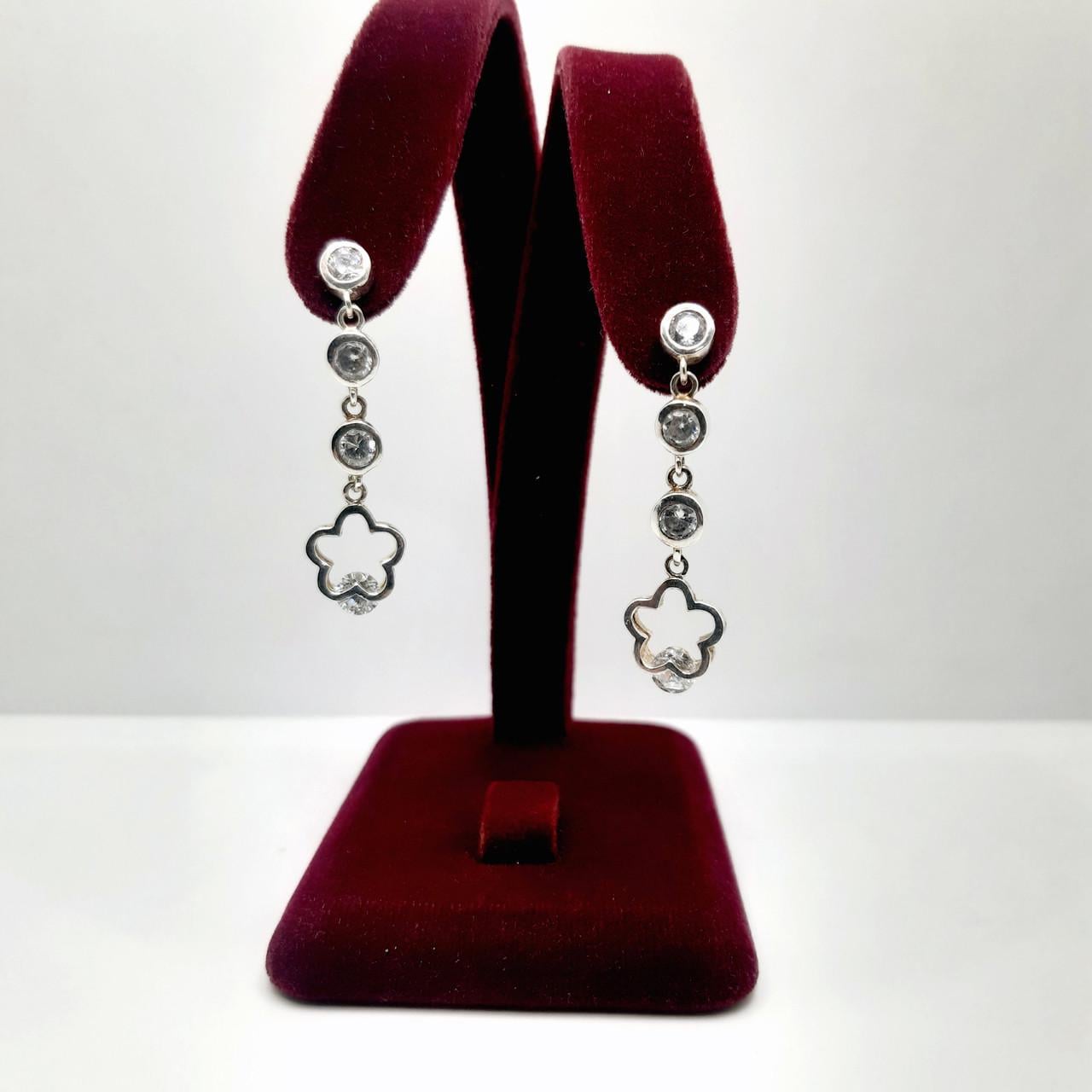 Серьги серебро пусеты висячие 925° 5,14 г (С-313)