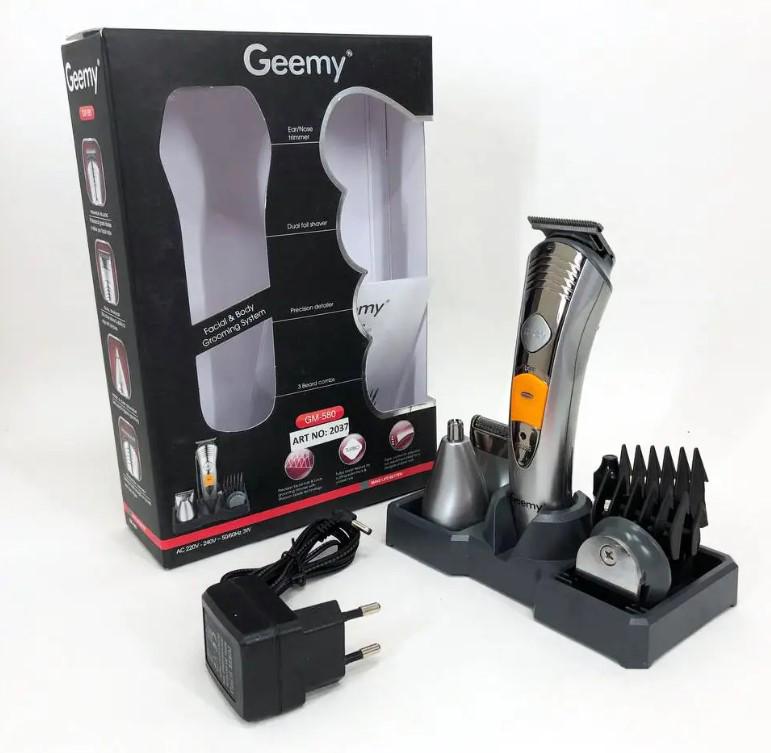 Машинка для стрижки/триммера для бороды Geemy GM-580 Grey (iz15244) - фото 4