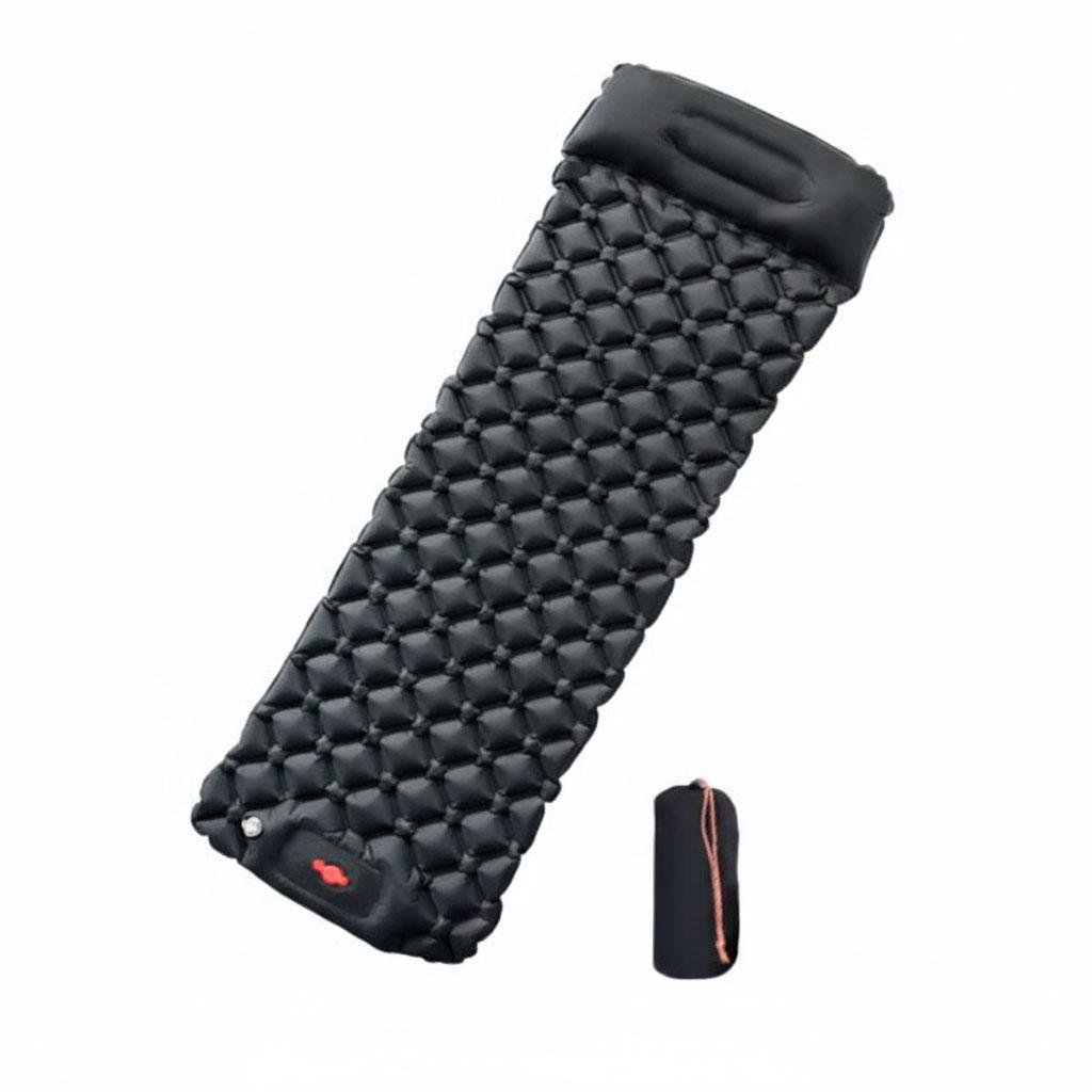 Матрас надувной в палатку с подушкой 220х70 см Черный (1011119-Black)