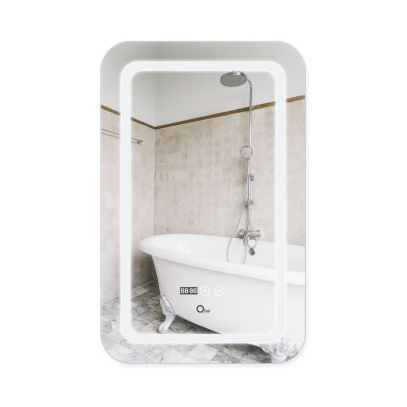 Зеркало Qtap Mideya DC-F911 LED-подсветкой Touch/с антизапотеванием/часами/с диммером QT2078F911W 500х800 мм (SD00036737)