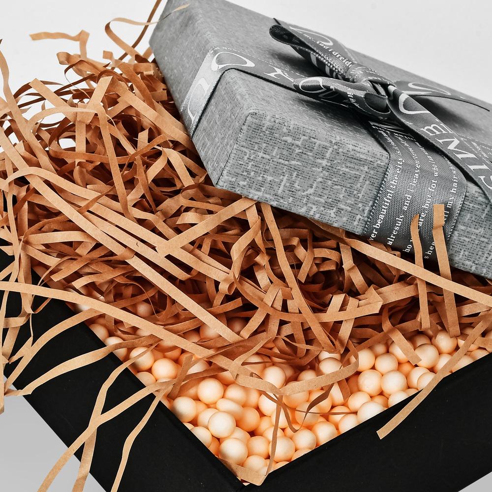 Декоративный пенопластовый наполнитель и бумага для подарочных коробок 40 г Brown (22091884) - фото 2