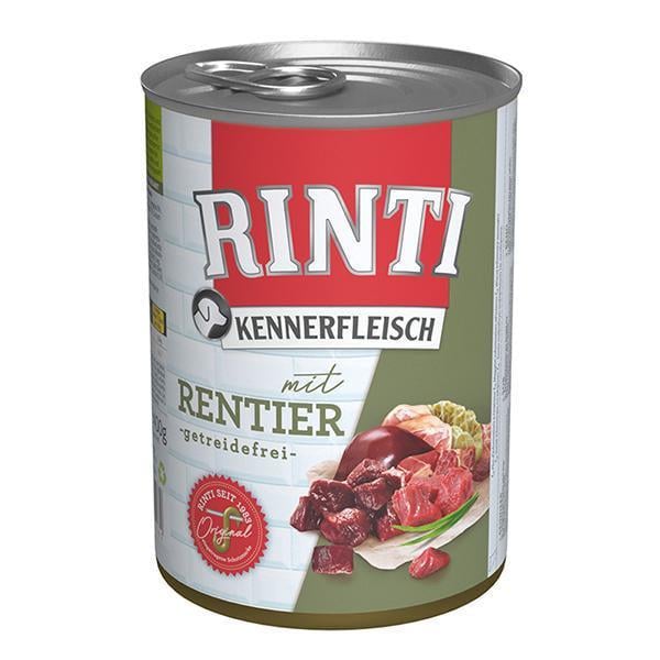 Корм влажный для собак Rinti Kennerfleisch mit Rentier беззерновый полнорационный Оленина 400 г (92528)