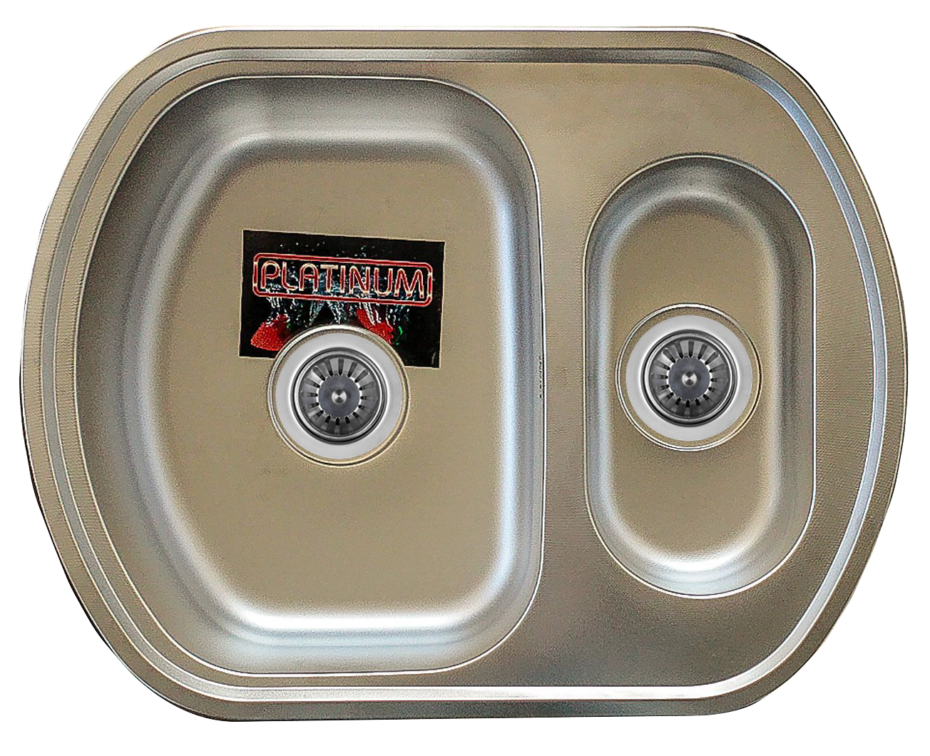 Мойка для кухни Platinum 6349D Satin большая/маленькая чашы 0,8/180 (A9924)