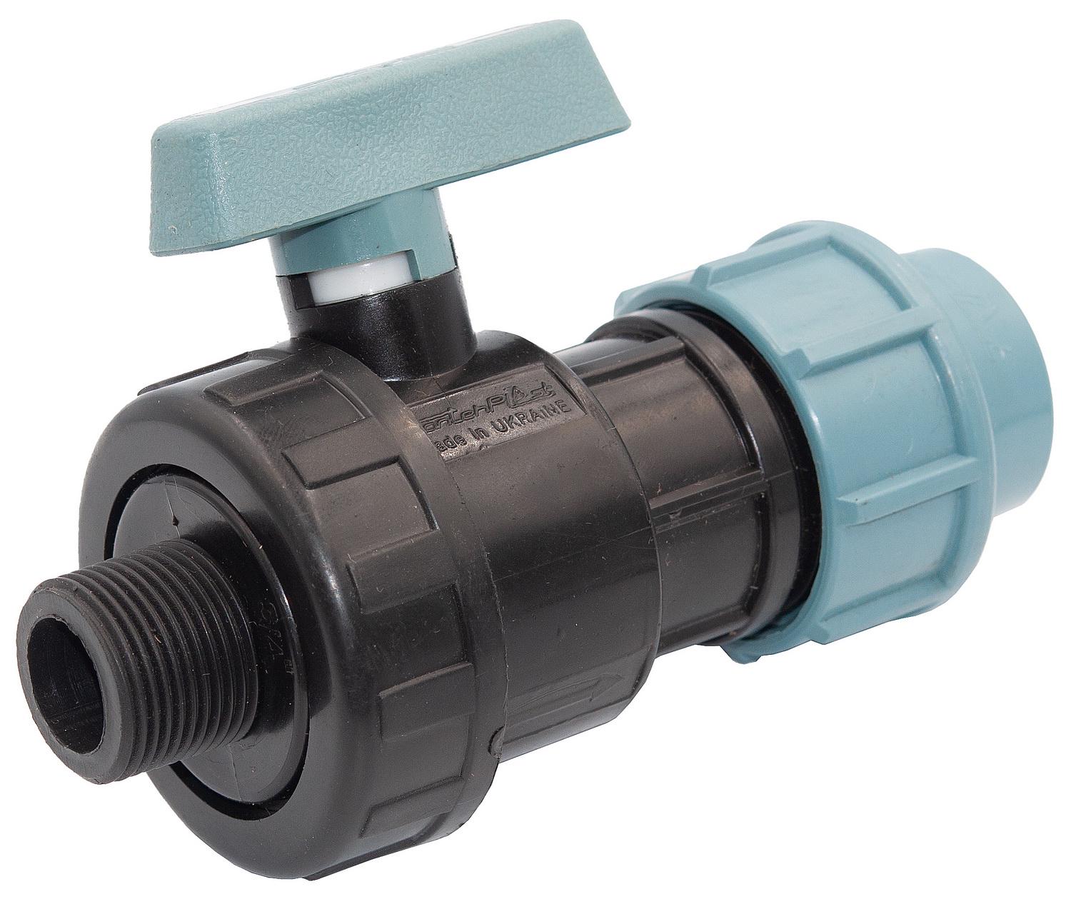 Кран кульовий Santan для поліетиленових труб із зовнішнім різьбленням d 25 мм 3/4" (НФ-00003578) - фото 2 Кран кульовий Santan для поліетиленових труб із зовнішнім різьбленням d 25 мм 3/4" (НФ-00003578) - фото 2