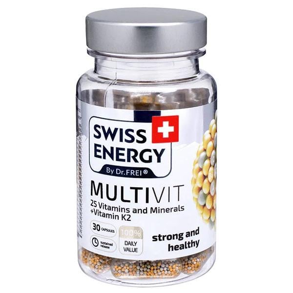 Комплекс витаминно-минеральный Swiss Energy MULTIVIT 25 Vitamins and Minerals + Vitamin K2 30 капс. (000026748)