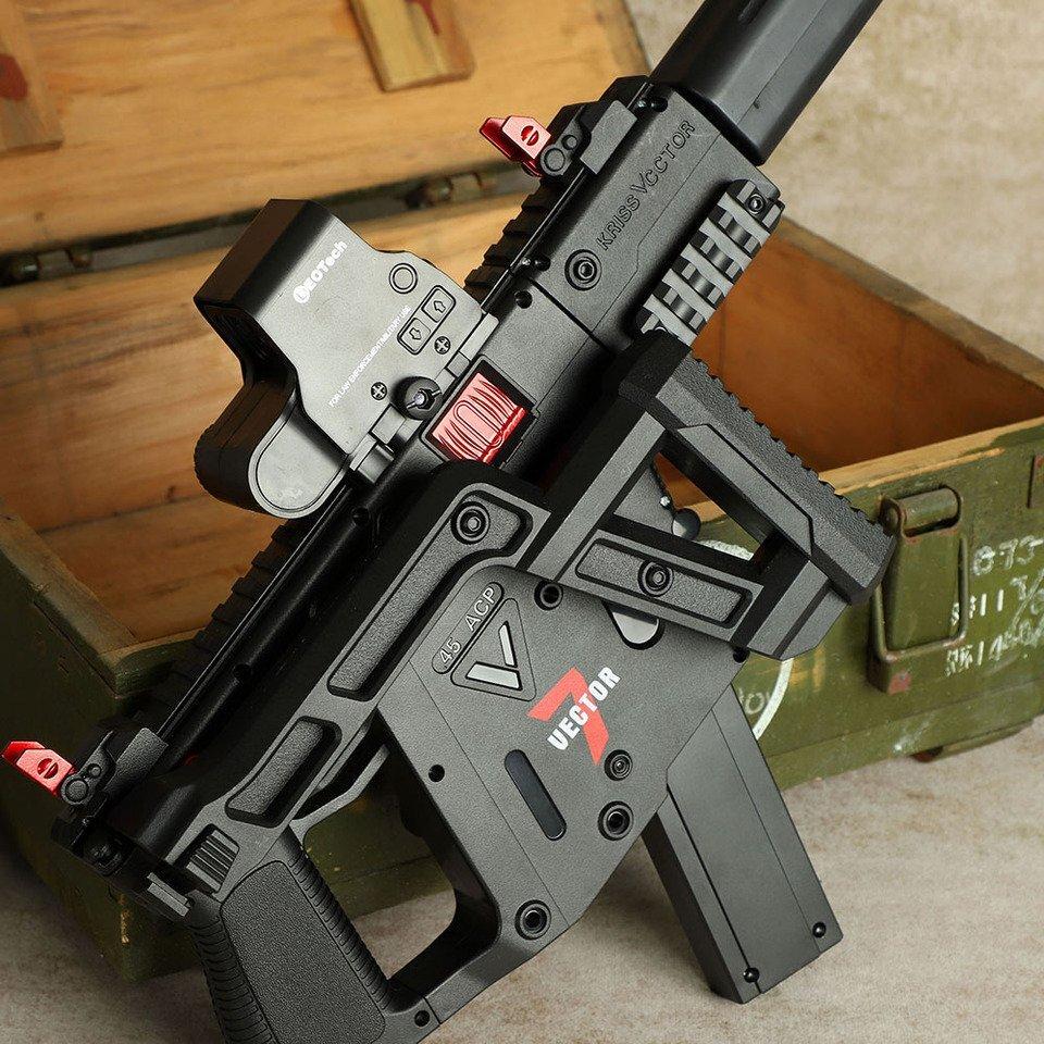 Автомат игрушечный Орбиган Vector на орбизах 70 см глушитель с подсветкой и дымом аккумуляторный и 10000 орбизов Черный - фото 5