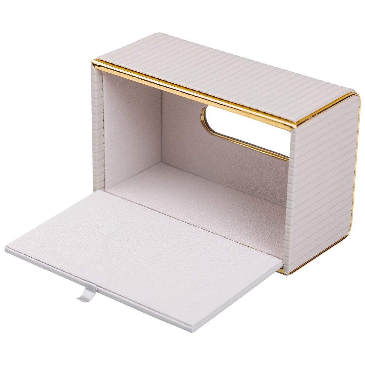 Серветниця з екошкіри прямокутна HP-3-204G 21,5х13х9 см Сірий (A-033504) - фото 4 Серветниця з екошкіри прямокутна HP-3-204G 21,5х13х9 см Сірий (A-033504) - фото 4