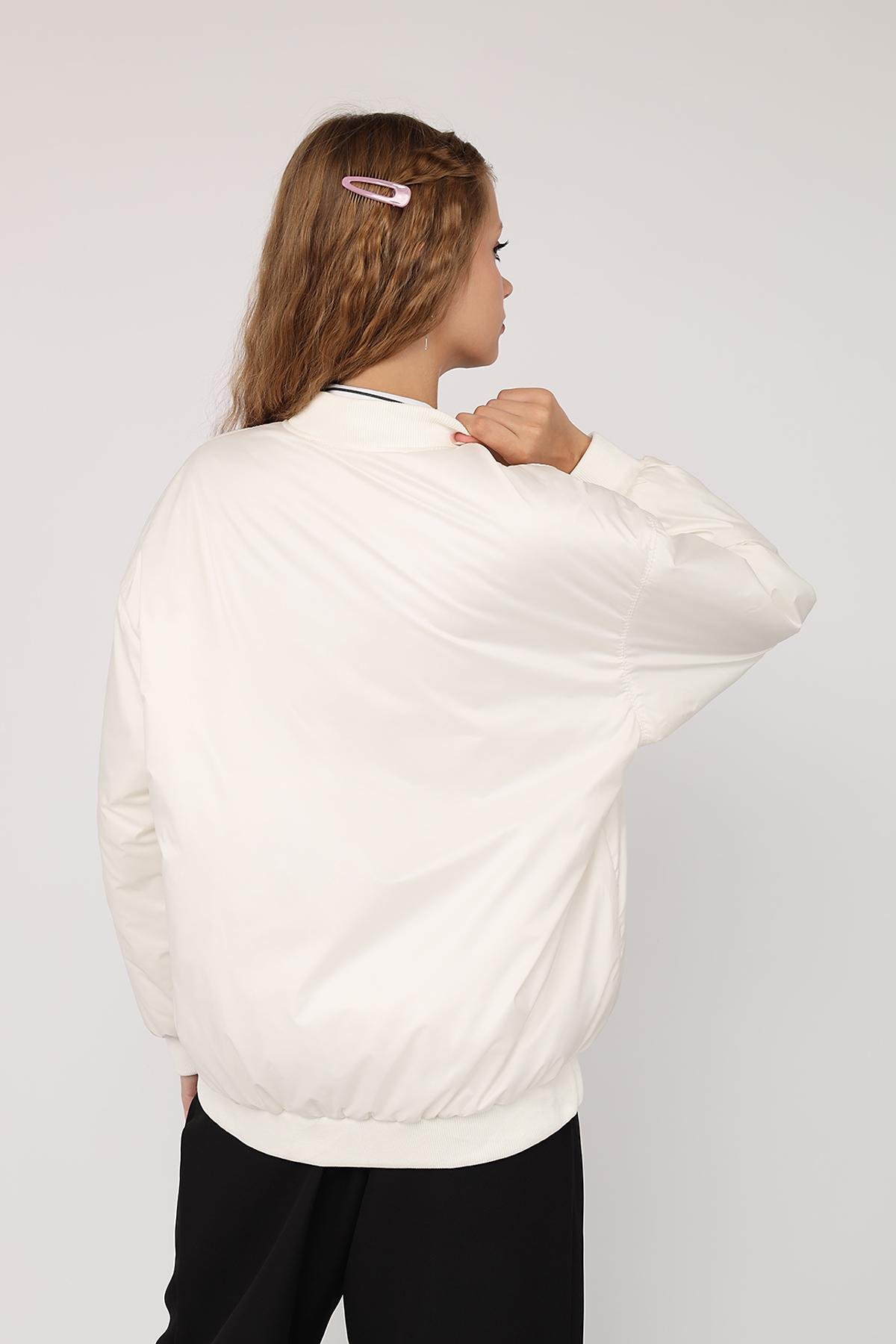 Бомбер жіночий ЦБ-00282183 р. 42 Молочний (SKT001079807) - фото 6