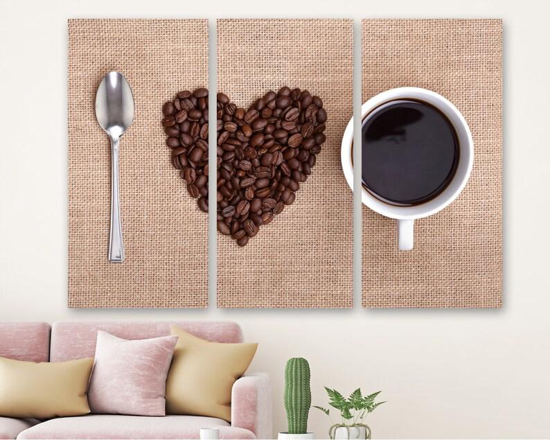 Модульная картина на холсте из трех частей KIL Art Любовь к кофе 78x48 см (M3_M_279)