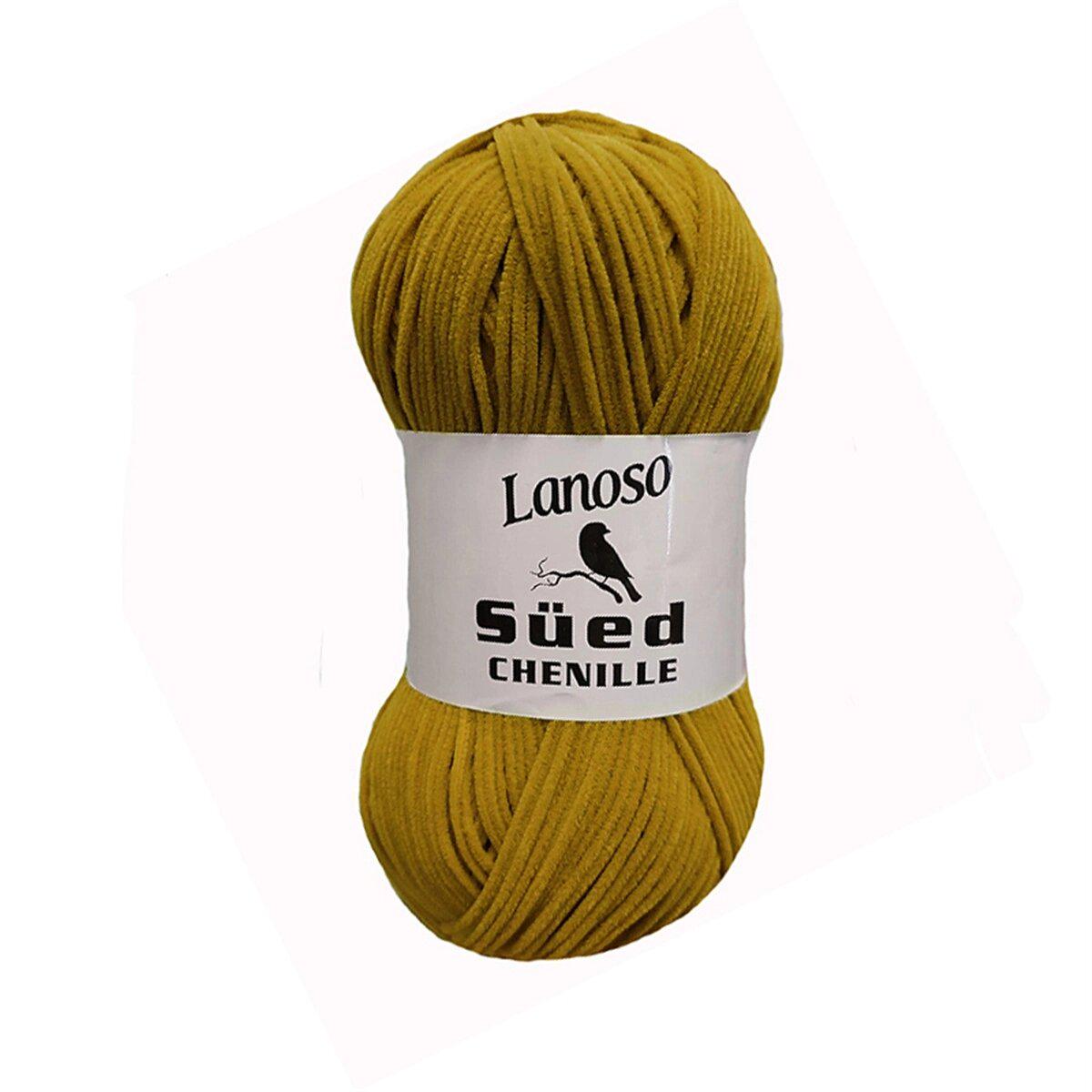 Пряжа Lanoso Sued Chenille 912 оливковое масло (3270)
