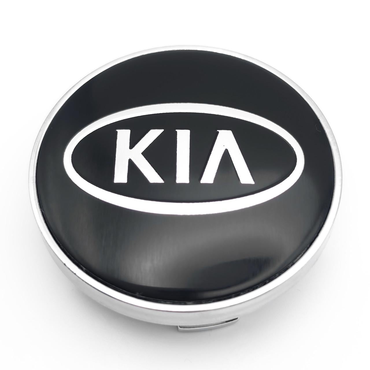 Ковпачок заглушка маточини колеса Kia 60 мм Чорний/Хром (3009564322)