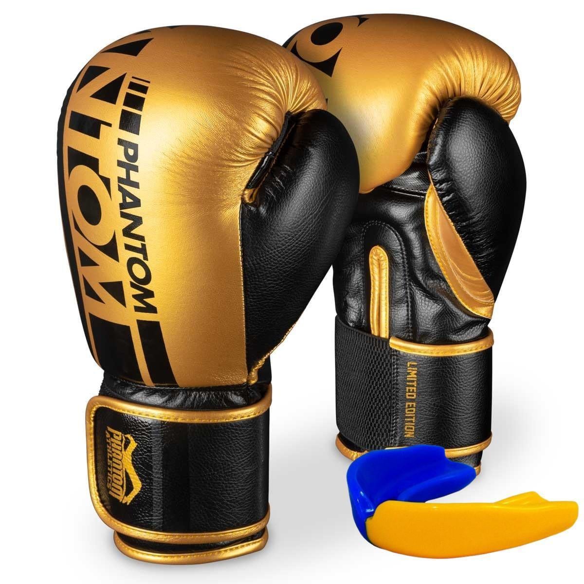 Боксерские перчатки Phantom APEX Elastic 10 унций с капой Gold (3070021384)