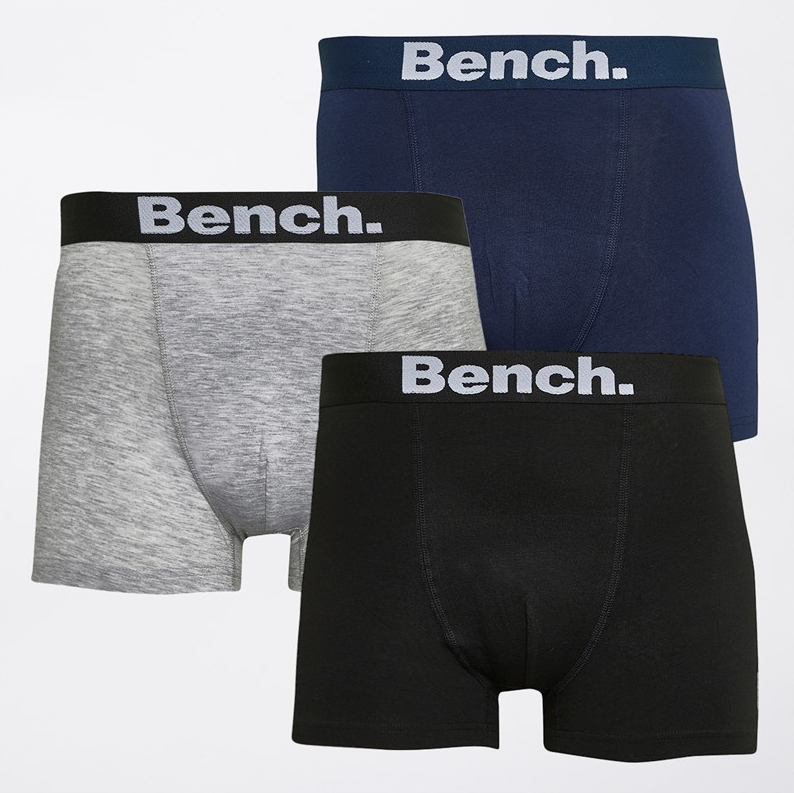 Набір трусів боксерів чоловічих анатомічних Bench Underwear Boxer Shorts 3 шт. M Чорний/Сірий/Темно-синій (43546)