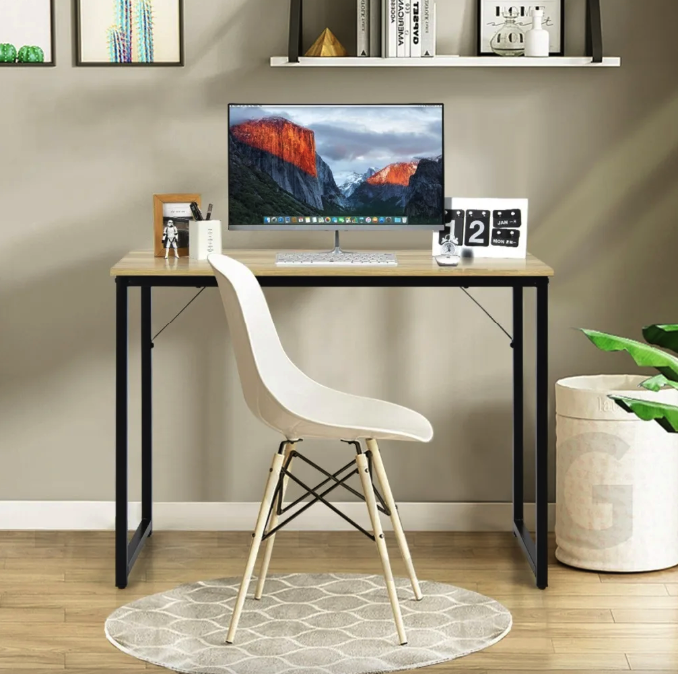 Письменный стол Costway Homart со стальным каркасом Натуральный (4805) - фото 2 Письменный стол Costway Homart со стальным каркасом Натуральный (4805) - фото 2