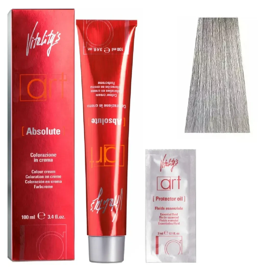 Крем-фарба для волосся з олійним коктейлем Vitality's Art Absolute Hair Color Cream 9/71 Супер світлий антрацито-попелястий блондин 100 мл
