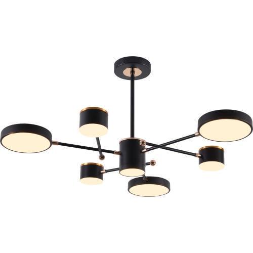 LED-люстра потолочная Sirius на восемь плафонов 3000/6500К IP20 B X13287/6 BK+FGD 114W Черный (28687534)