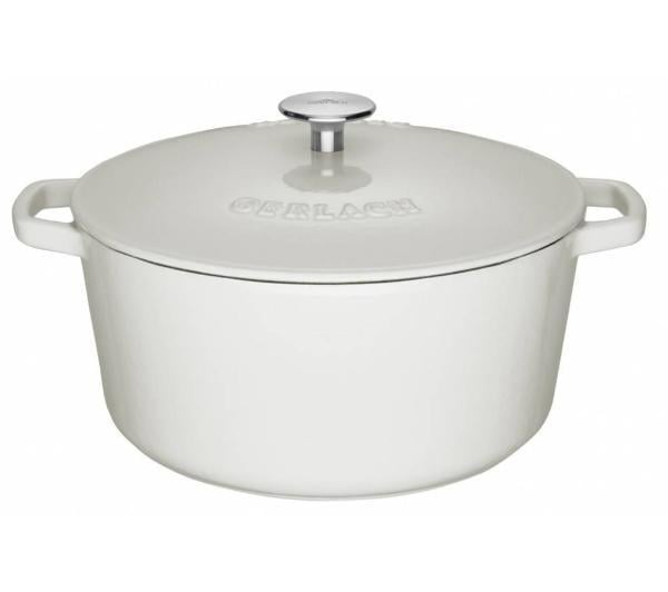 Кастрюля чугунная с крышкой Gerlach Natur Iron для любых плит и духовок 26 см 5 л Белый (2526174457)