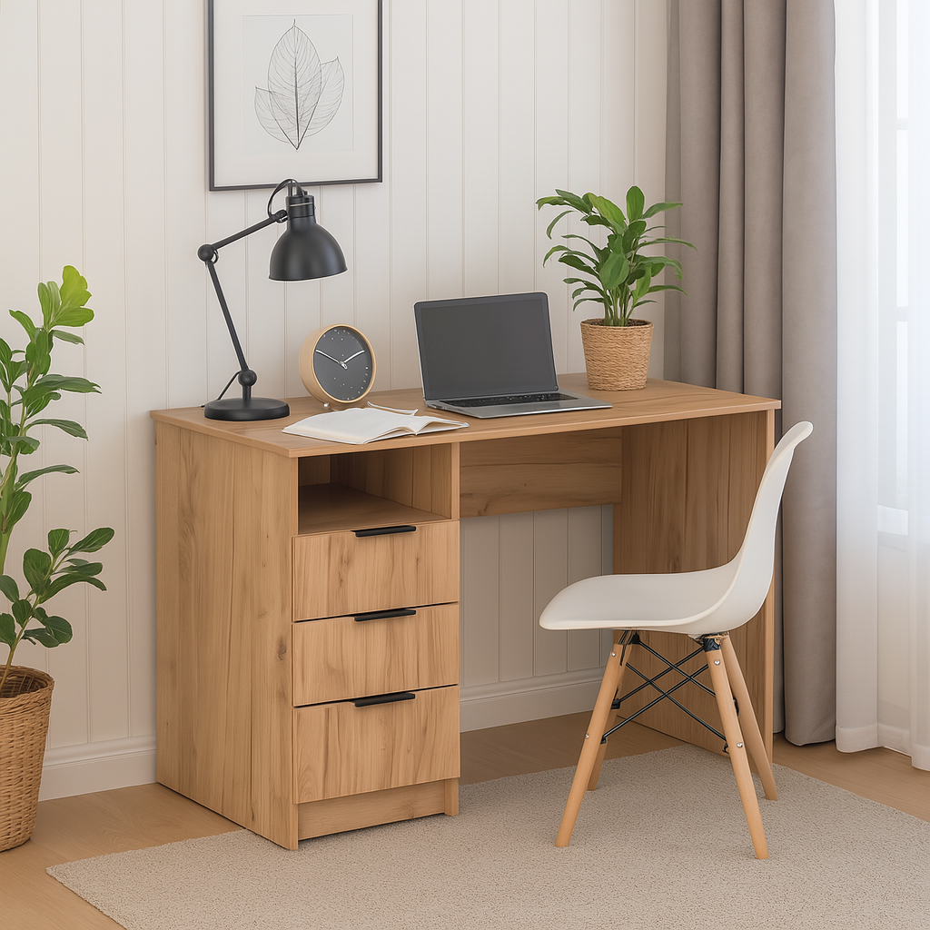 Стіл письмовий СП1 3Я SENAM 750х1100х500 мм ДСП Дуб Крафт Золотий - фото 1 Стіл письмовий СП1 3Я SENAM 750х1100х500 мм ДСП Дуб Крафт Золотий - фото 1