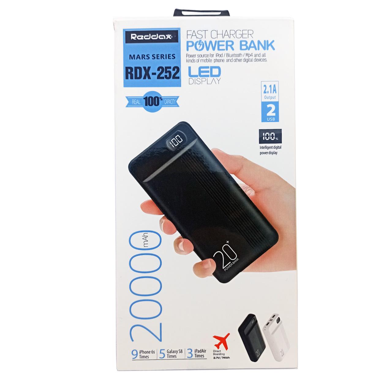 Портативное зарядное устройство POWER BANK RDX-252 20000 mAh Black (180703) - фото 2