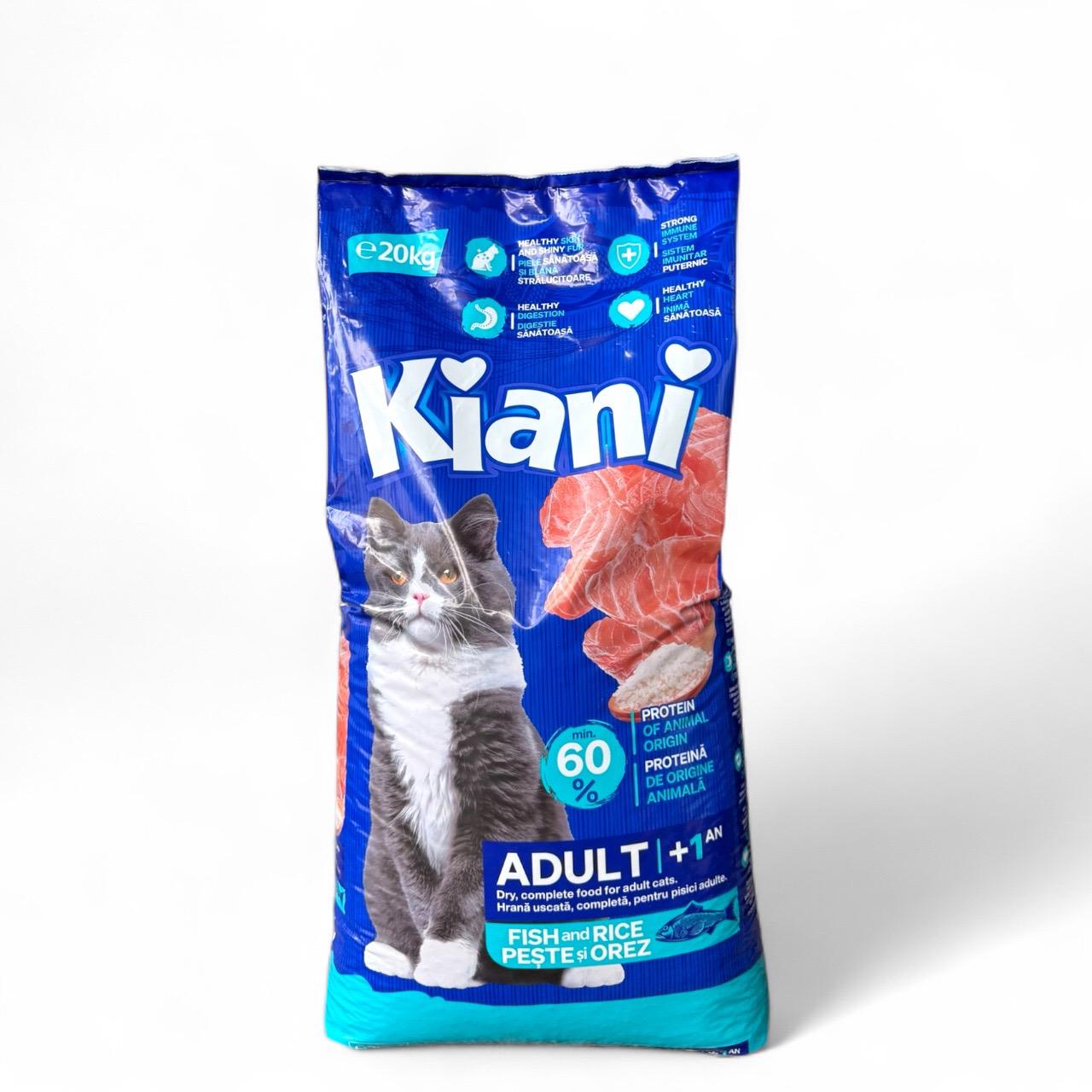 Корм сухой для взрослых кошек Kiani с рыбой и рисом 20 кг (3357) Корм сухой для взрослых кошек Kiani с рыбой и рисом 20 кг (3357)