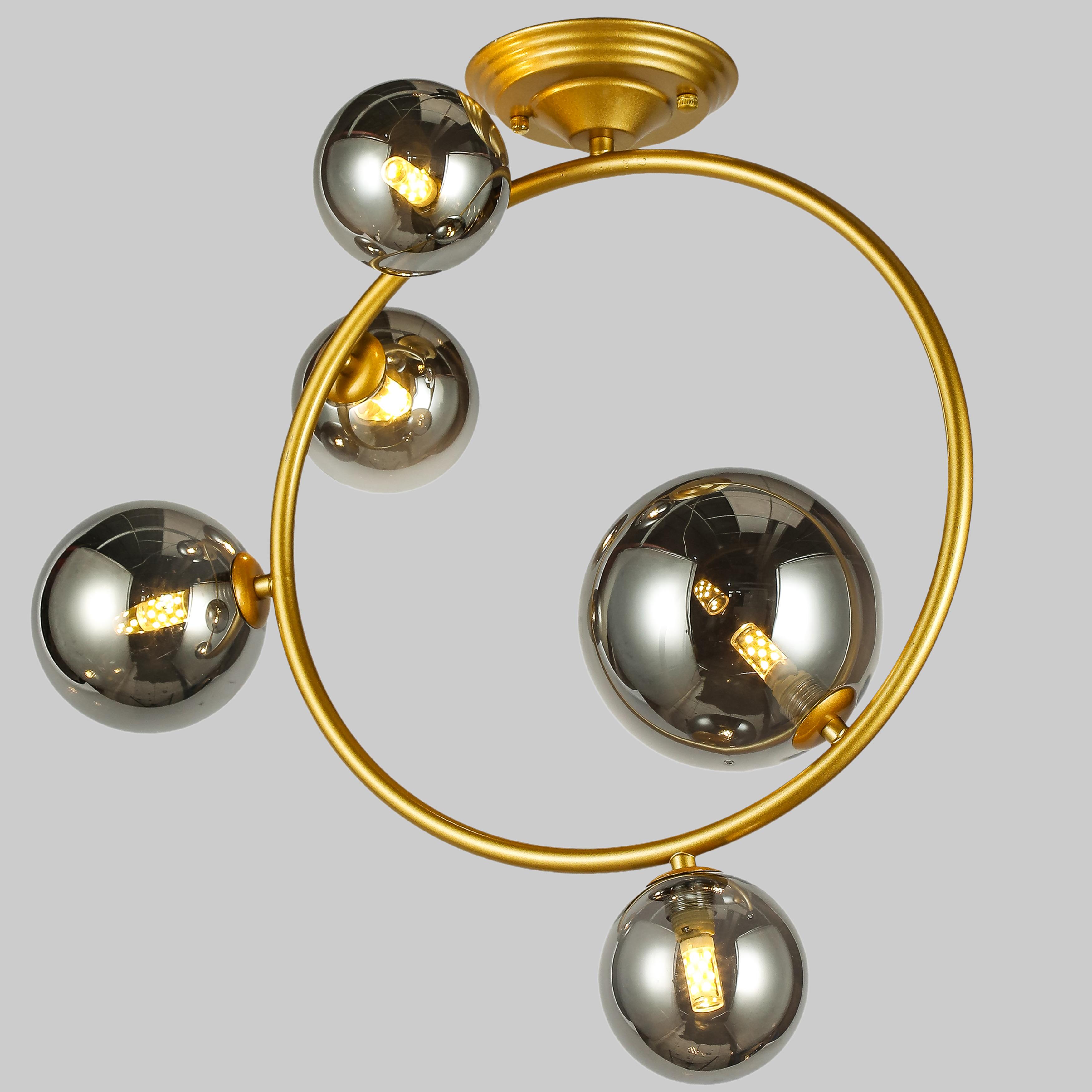 Люстра Bubbles на 5 ламп Золотой (918-LP267-5 SGGD+BK)