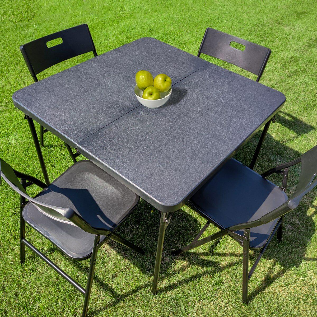 Стіл і 4 стільця складані Чорний (SW-00001541) - фото 11