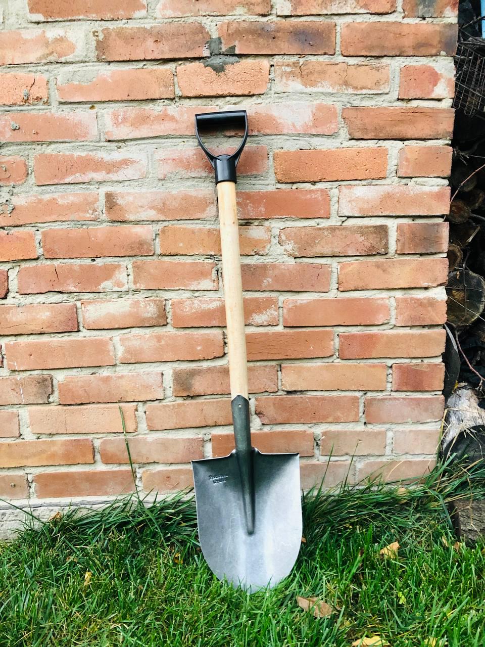 Лопата Американка з рейкової сталі з укороченим черенком для автомобіля та пластиковим тримачем - фото 2