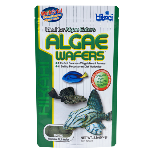 Корм донный Hikari Tropical Algae Wafers для растительноядных сомов анциструс 12+ см/диски 15-20 мм/ 250 г тонущий (21328)